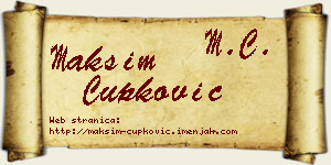 Maksim Čupković vizit kartica